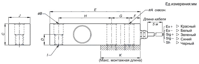 Тензодатчик CAS BSS-500, балки на сдвиг/изгиб